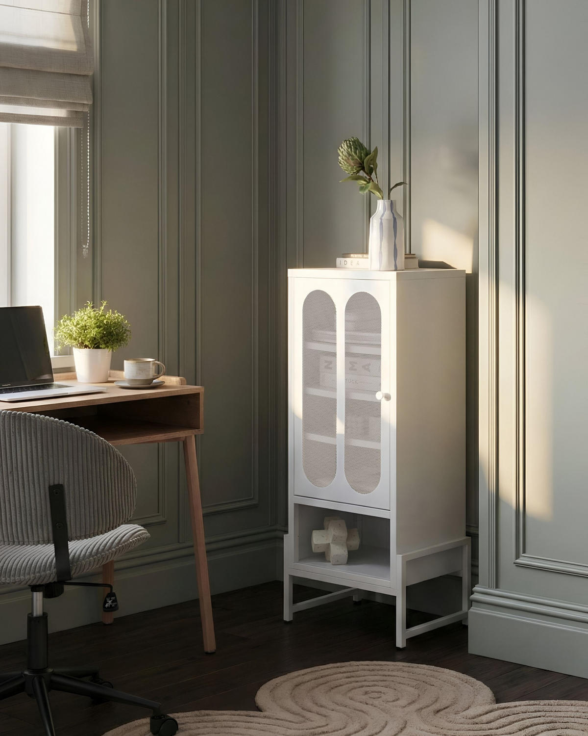 SIDEBOARD Kov Bílý Soletta - bílá, kov (47/108/35cm) - Beliani
