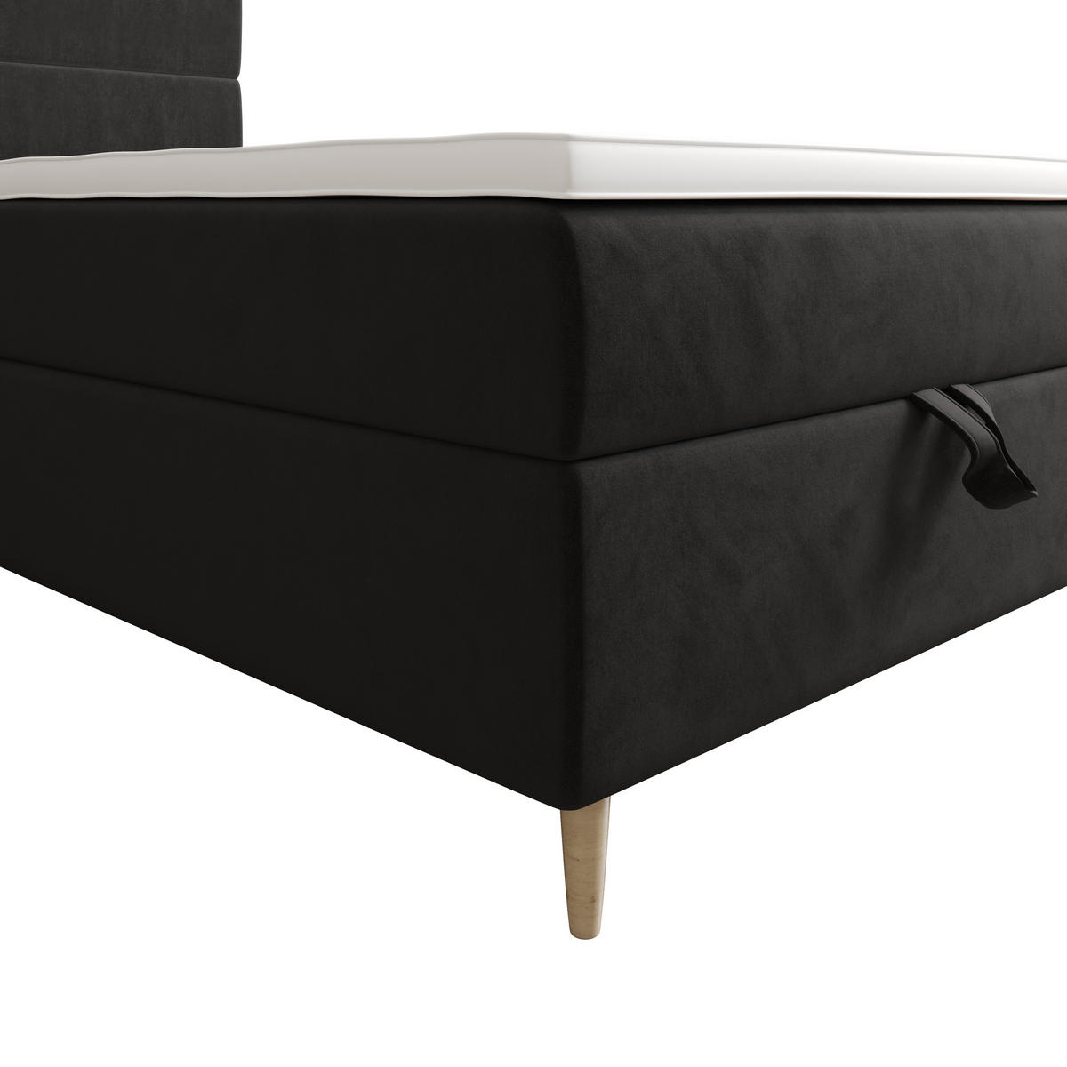 BOXBETT FLO 100x200 Itaka 27, mit Matratze H3, Bonell und Topper, Grau - Dunkelgrau, Holz/Textil (100/200cm) - Bedante