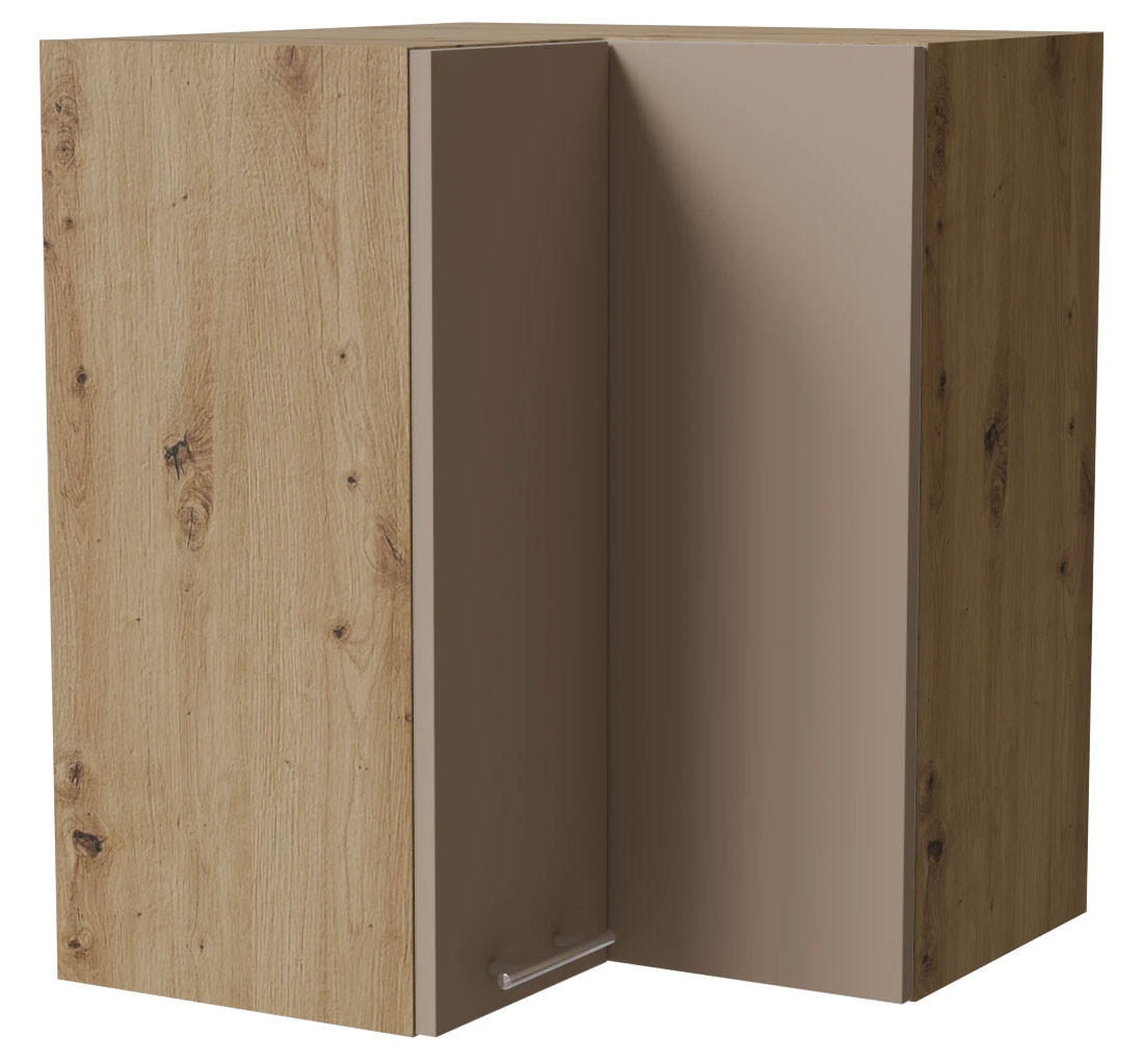 Feldmann-Wohnen Eckhängeschrank Graubraun, Eiche Artisan 60x72x60 cm