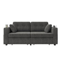 2-SITZER-SOFA 172/75/82 cm mit USB-Anschlüssen, Stauraumschubladen und Getränkehaltern, Chenille, Grau - Grau, Textil (172/82/75cm) - Redom