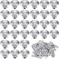 SCHRANKKNOPF Weiß 10er-Set 30 mm - Silberfarben, Metall (3/2.3/3cm)