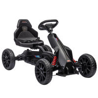 KINDER GO KART TRETAUTO, Schwarz, Kunststoff, Metall - Schwarz, Kunststoff (100/58/58.5cm) - HOMCOM