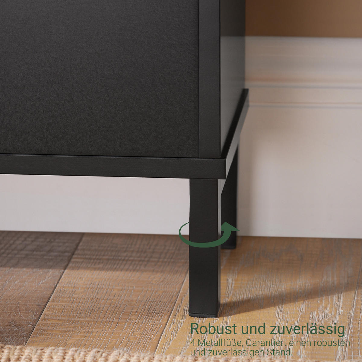 SCHUHKIPPER mit 4 Klappen, Schuhschrank schmal, 100x91x19cm Schwarz - Schwarz, Holzwerkstoff/Metall (100/91/19cm) - SoBuy