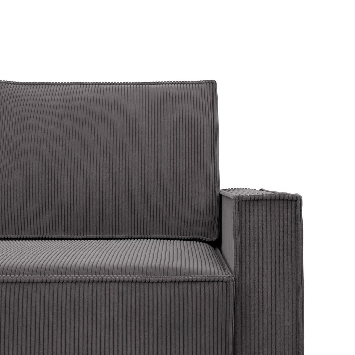 SOFA 3-SITZER MIT SCHLAFFUNKTION NOTO Dunkelgrau - Dunkelgrau, Textil (95/92/220cm) - Mebligo