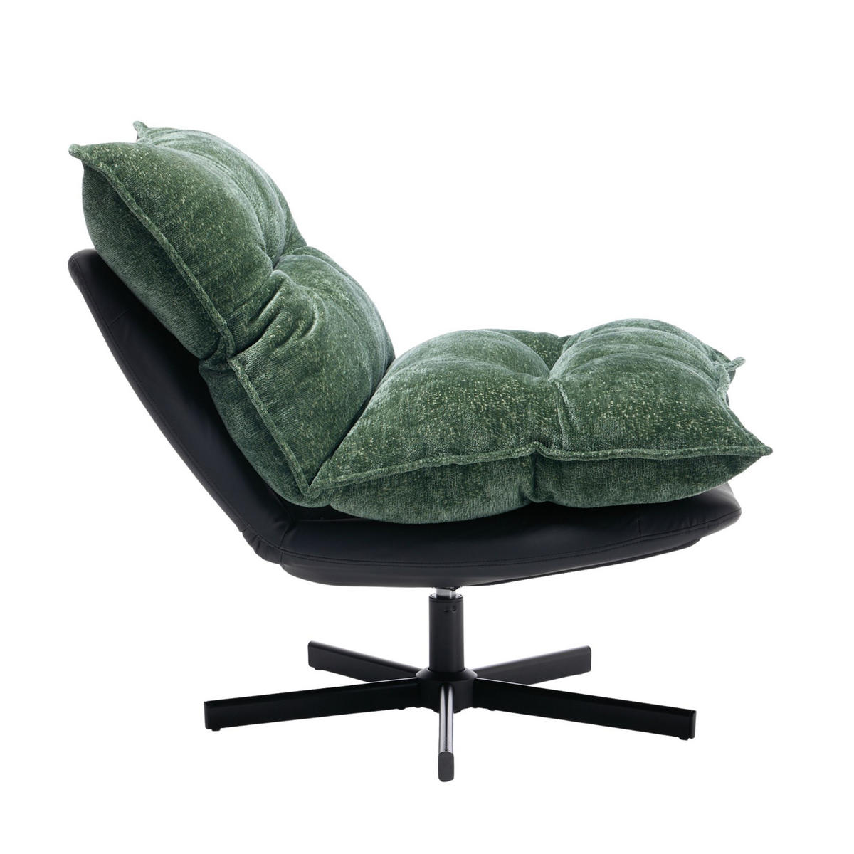SESSEL Drehbar Relaxsessel 3-Stufen Lehne Memory Foam - Dunkelgrün, Textil (81/60/106cm) - Urban Meuble