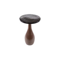 BEISTELLTISCH MOKKA Braun Glas - Braun/Kupferfarben, Glas/Metall (40/40/60cm) - KAWOLA