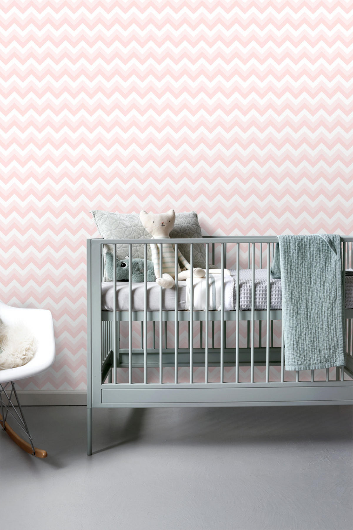 TAPETE Zickzack-Motiv 53 cm x 10.05 m - Pink, Papier (53/0.1cm) - ESTAhome