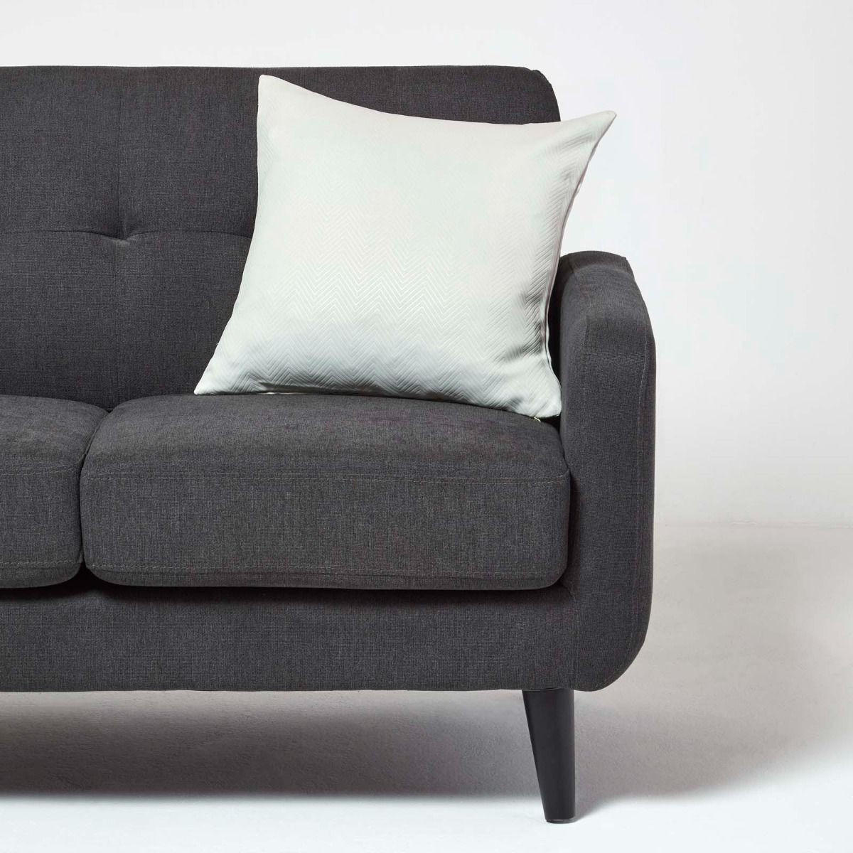 KISSENHÜLLE Fischgrät-Muster 45/45 cm - Creme, Textil (45/45cm) - Homescapes