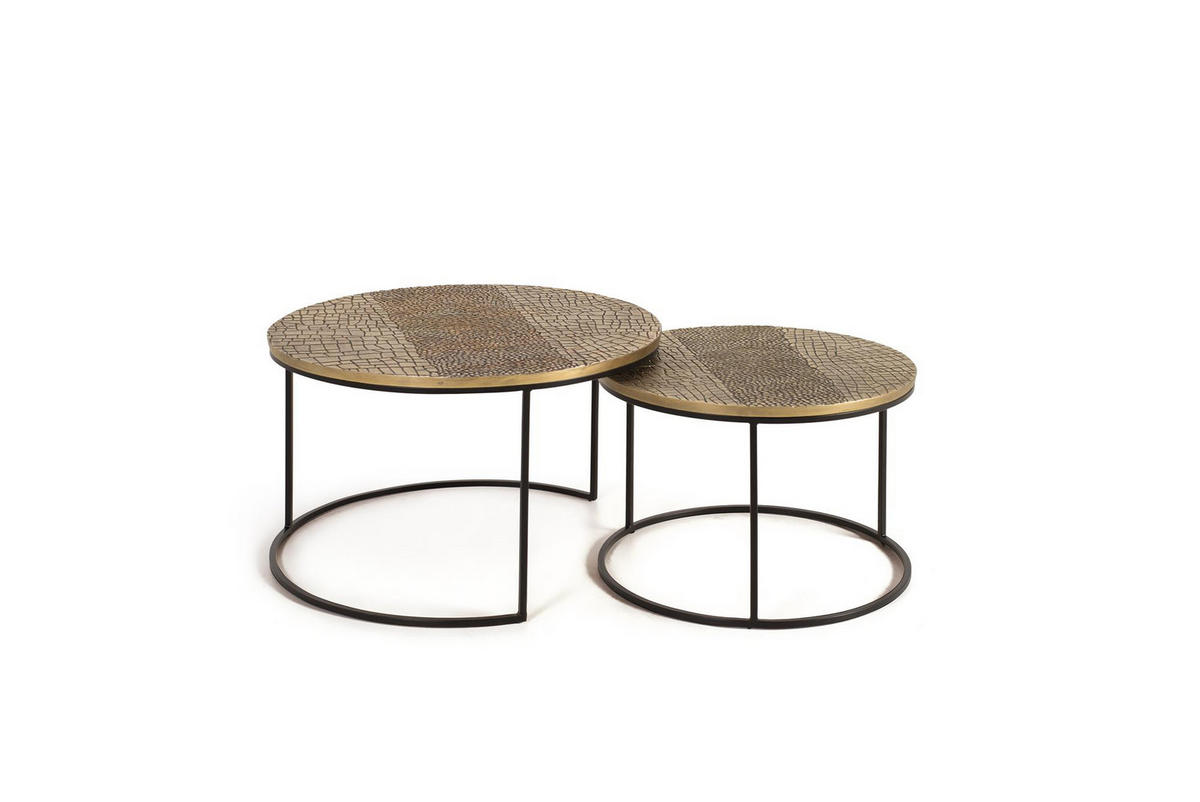COUCHTISCH aus Aluminium - Schwarz, Holz (76/76/45cm) - Giner y Colomer