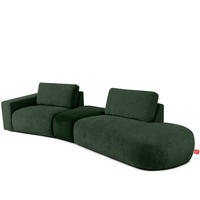 4-SITZER ECKSOFA ZUCCO Chenille rechts, Dunkelgrün - Dunkelgrün, Textil (350/84/105cm) - KONSIMO®
