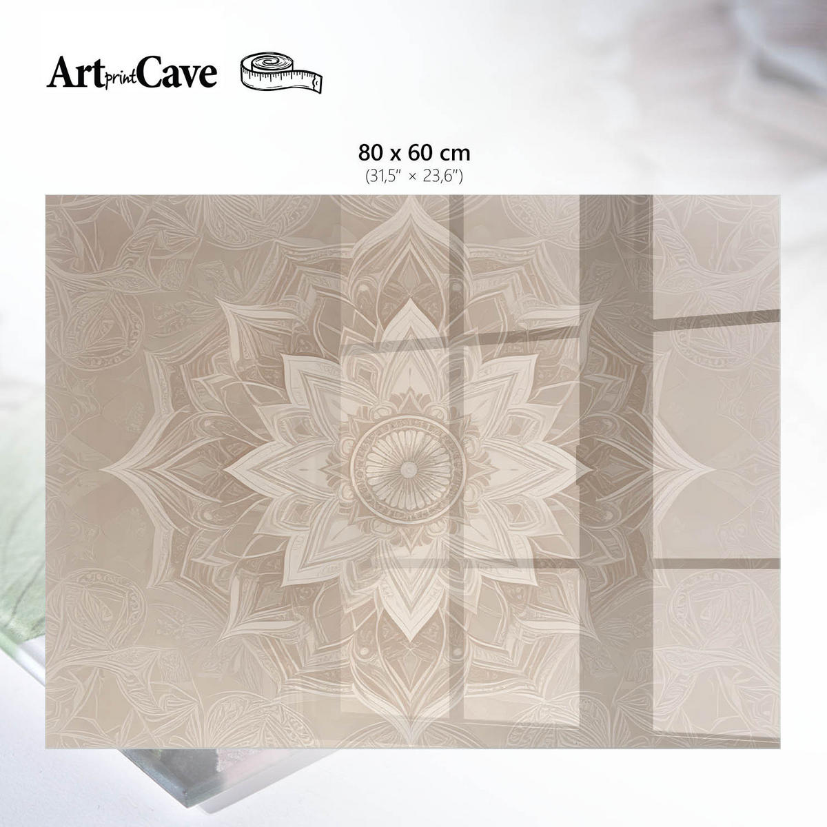 GLASPLATTE 80x60 cm – Mandala-Muster - Braun, Glas (0.4/80/60cm) - ArtPrintCave