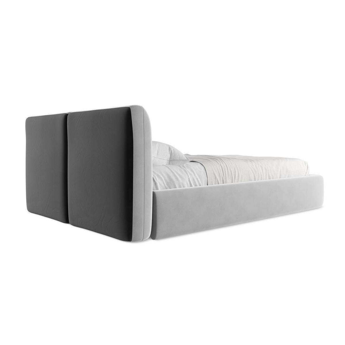 POLSTERBETT mit Bettkasten und Lattenrost 160x228 Grau - Schwarz/Grau, Kunststoff/Textil (140/200cm) - LaMiaSofa