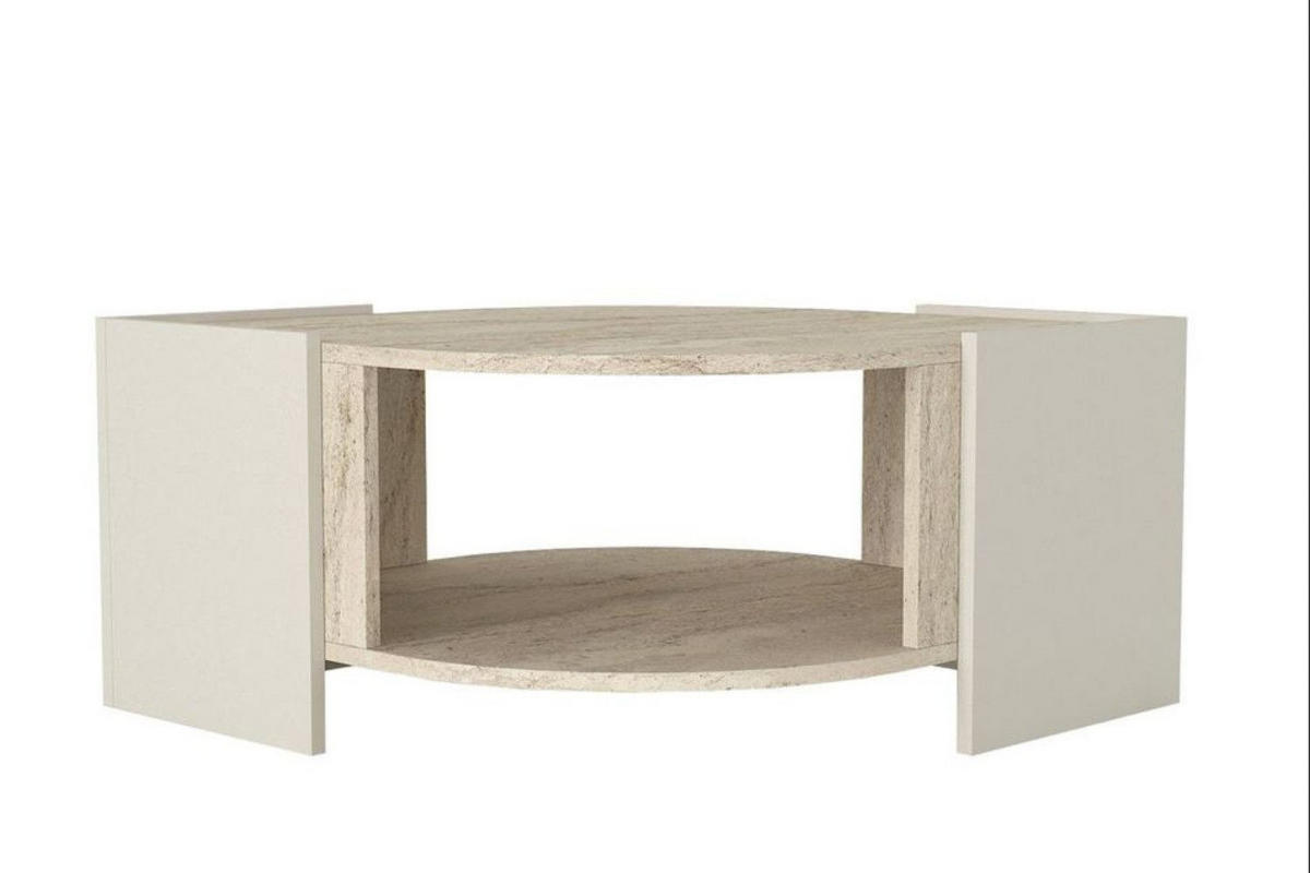 COUCHTISCH 75x75 cm Beige mit Granitoptik Wohnzimmertisch - Grau, Holzwerkstoff (75/75/40cm) - Ibonto