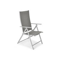GARTENSTUHL Modena Silber, mit Verstellbarer Rückenlehne - Silberfarben, Holzwerkstoff (57/107/70cm) - Bettso