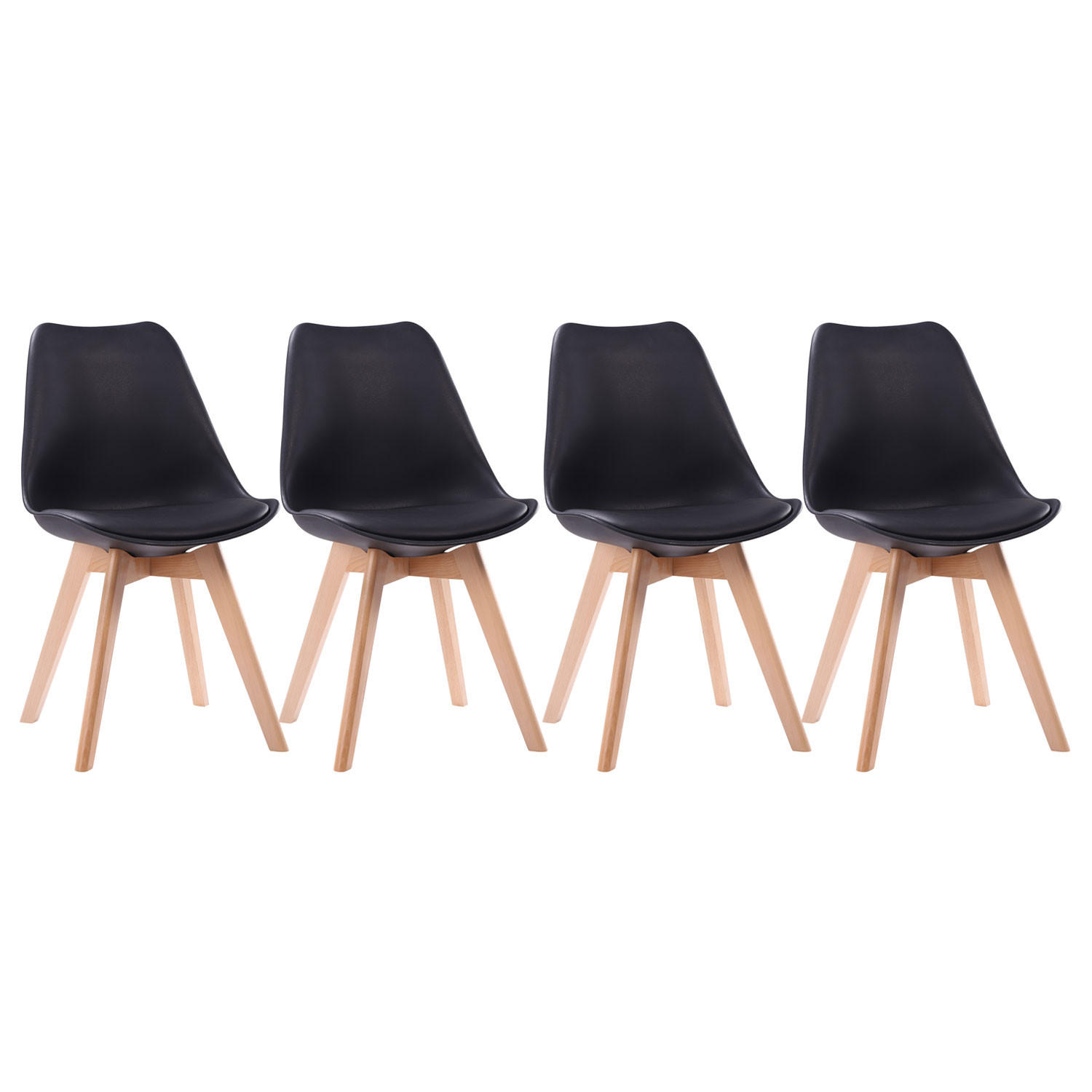 STÜHLE Nora Schwarz 4er-Set - Schwarz, Kunststoff (49/81/52cm) - Happy Garden
