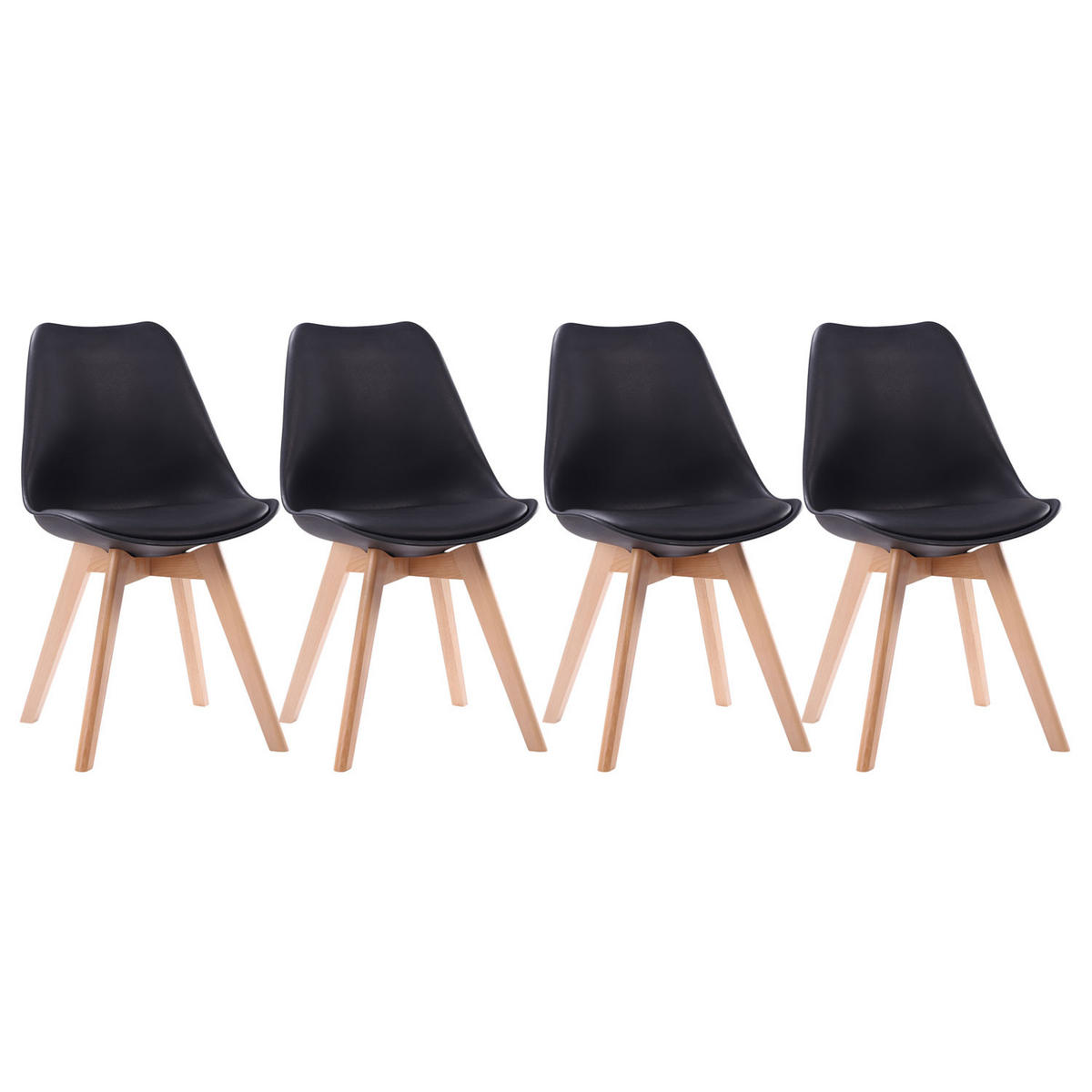 STÜHLE Nora Schwarz 4er-Set - Schwarz, Kunststoff (49/81/52cm) - Happy Garden