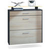 SCHUHSCHRANK Malea Fronten in Eiche sägerau - Eiche San Remo, Holzwerkstoff (89/96/23cm) - Vladon