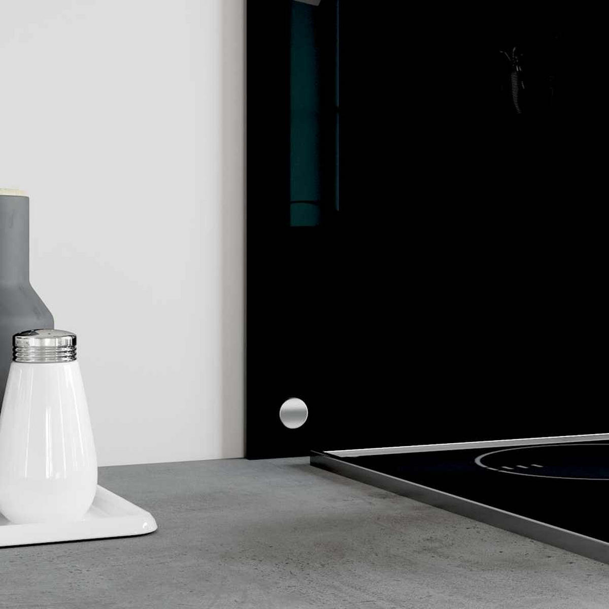 KÜCHENRÜCKWAND Glas 100x60 cm Schwarz Wand-Spritzschutz - Schwarz, Glas (100/60/0.6cm) - DELUKE