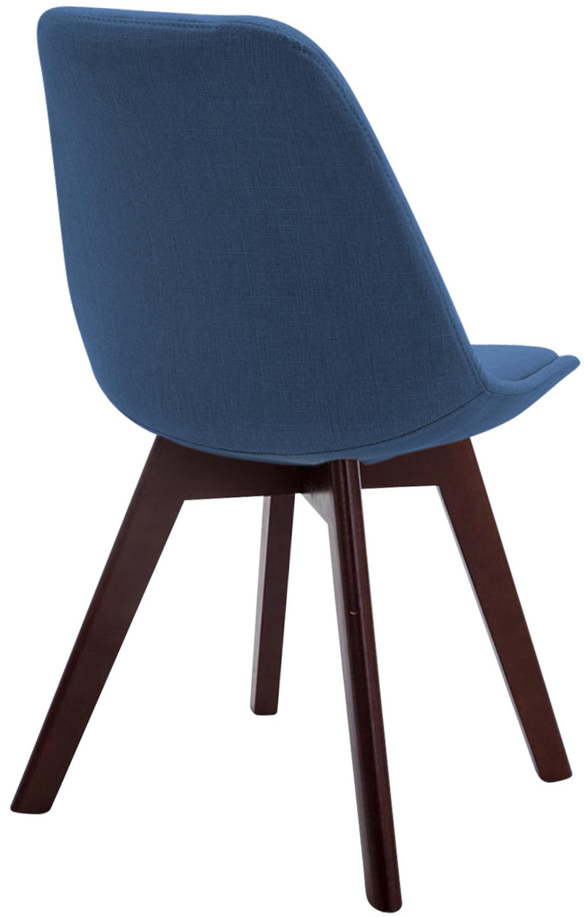 STUHL Stoff Blau - Blau/Walnussfarben, Holz/Textil (48/84/55cm) - CLP