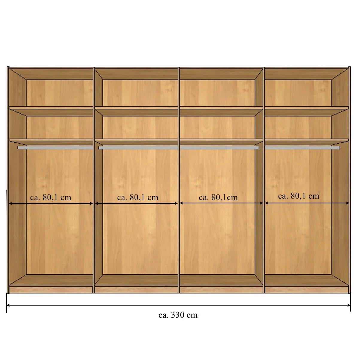 SCHLAFZIMMER Lenvara mit in Eiche und Champagner 4-teilig mit Schwebetürenschrank Breite mit Spiegel, Passepartout, zwei Nachttische und Komfortbett - Braun, Holzwerkstoff (80/200/120cm)