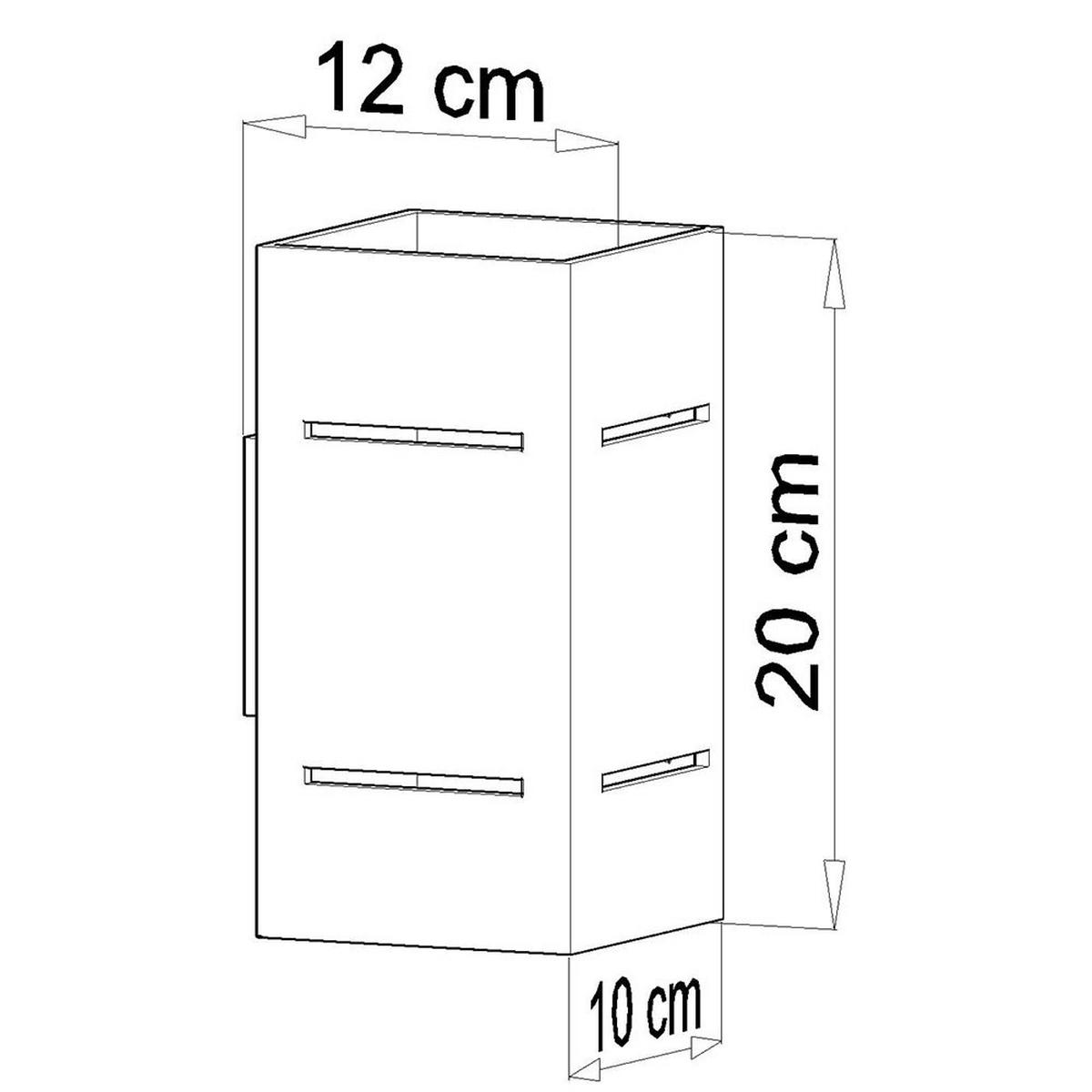 WANDELEUCHTE Aluminium Schwarz BLOCCO - Schwarz, Metall (10/20/12cm)