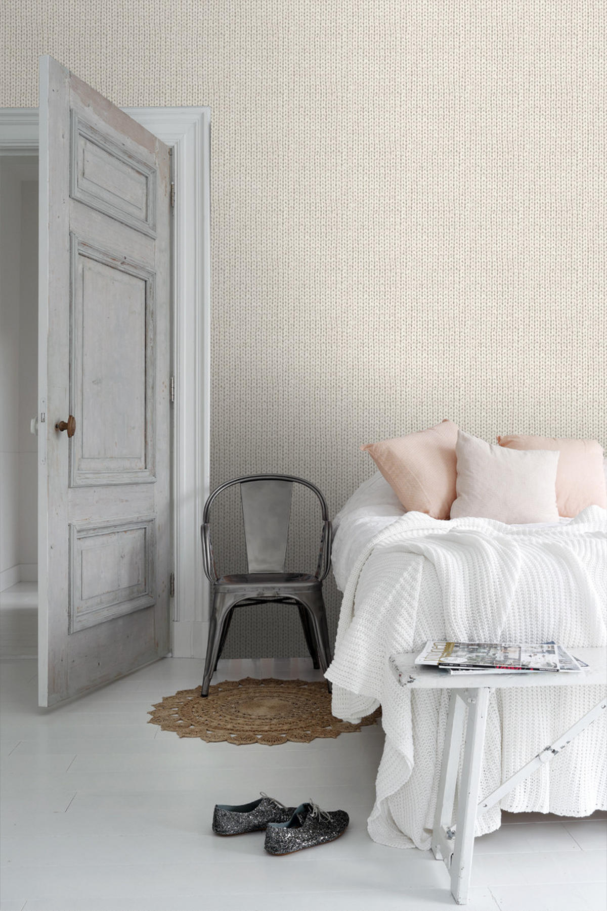 TAPETE Strickmuster 53 cm x 10.05 m - Beige, Papier (53/1000cm) - ESTAhome