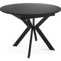 ESSTISCH Lily runder ausziehbarer, Schwarz 100-140/100/76 cm - Schwarz, Holzwerkstoff/Metall (100/100/76cm) - WFL GROUP