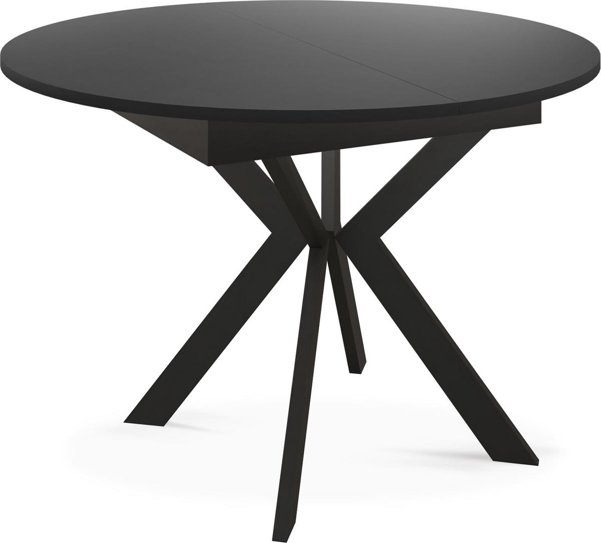 ESSTISCH Lily runder ausziehbarer, Schwarz 100-140/100/76 cm - Schwarz, Holzwerkstoff/Metall (100/100/76cm) - WFL GROUP