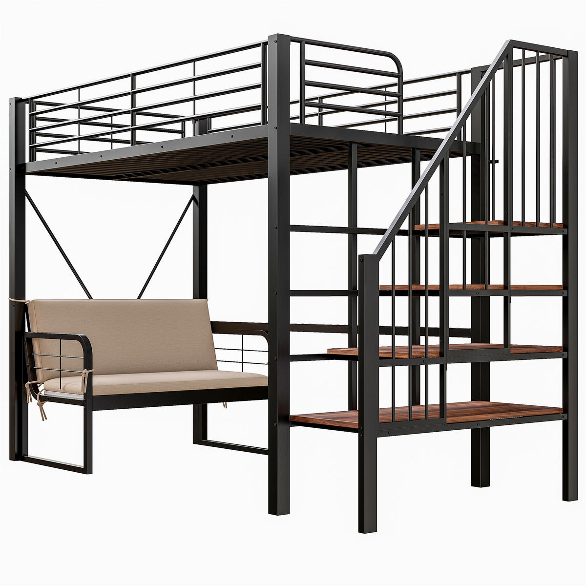 HOCHBETT Metall 90/200 cm Schwarz - Schwarz, Metall - Raumix