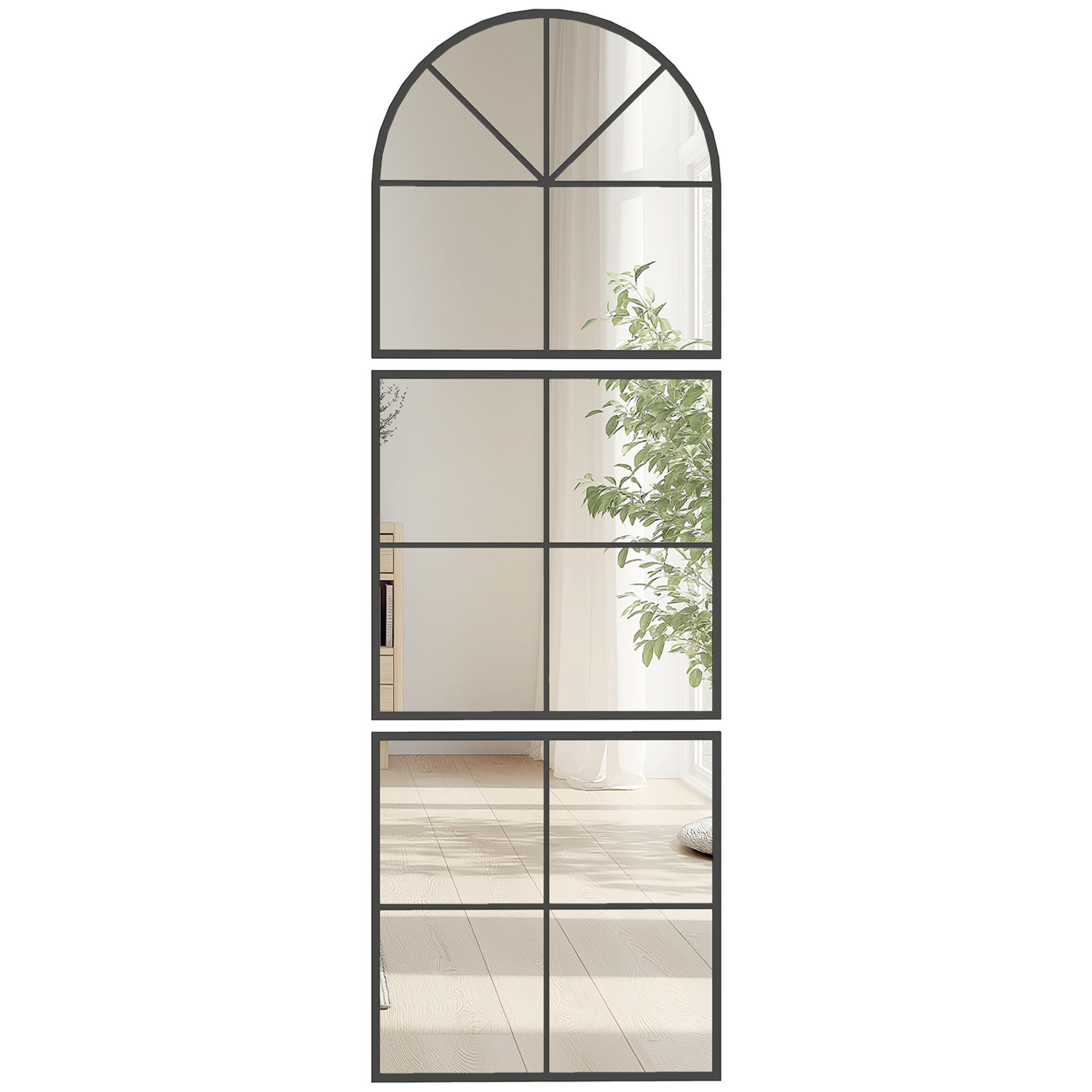 WANDSPIEGEL DE-08826 Schwarz - Schwarz, Glas (60/180/2cm) - ComfortXL