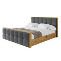 POLSTERBETT mit Bettkasten, Fußteil und Lattenrost, Boxbett ohne Matratze - ENZO7-Z 140x200 Dunkelgrau - Anthrazit, Holzwerkstoff/Textil (140/200cm) - ALTDECOR