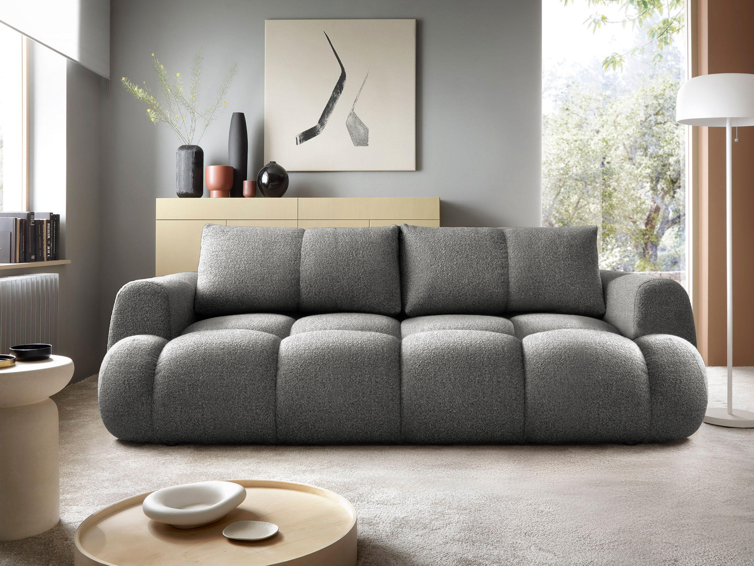 SCHLAFSOFA Mitto - Schwarz/Grau, Holzwerkstoff/Kunststoff (250/85/117cm) - MIRJAN24