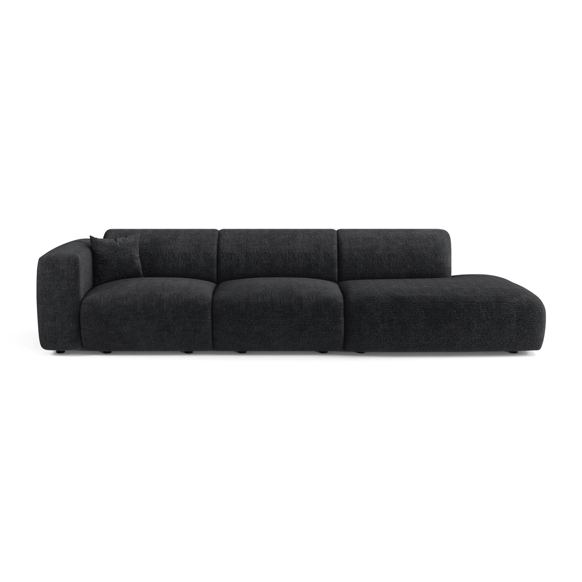 SOFA 5-Sitzer Gemusterter Samt Dunkles Anthrazit 310cm - Anthrazit, Textil (310/73/96cm) - Sia Home