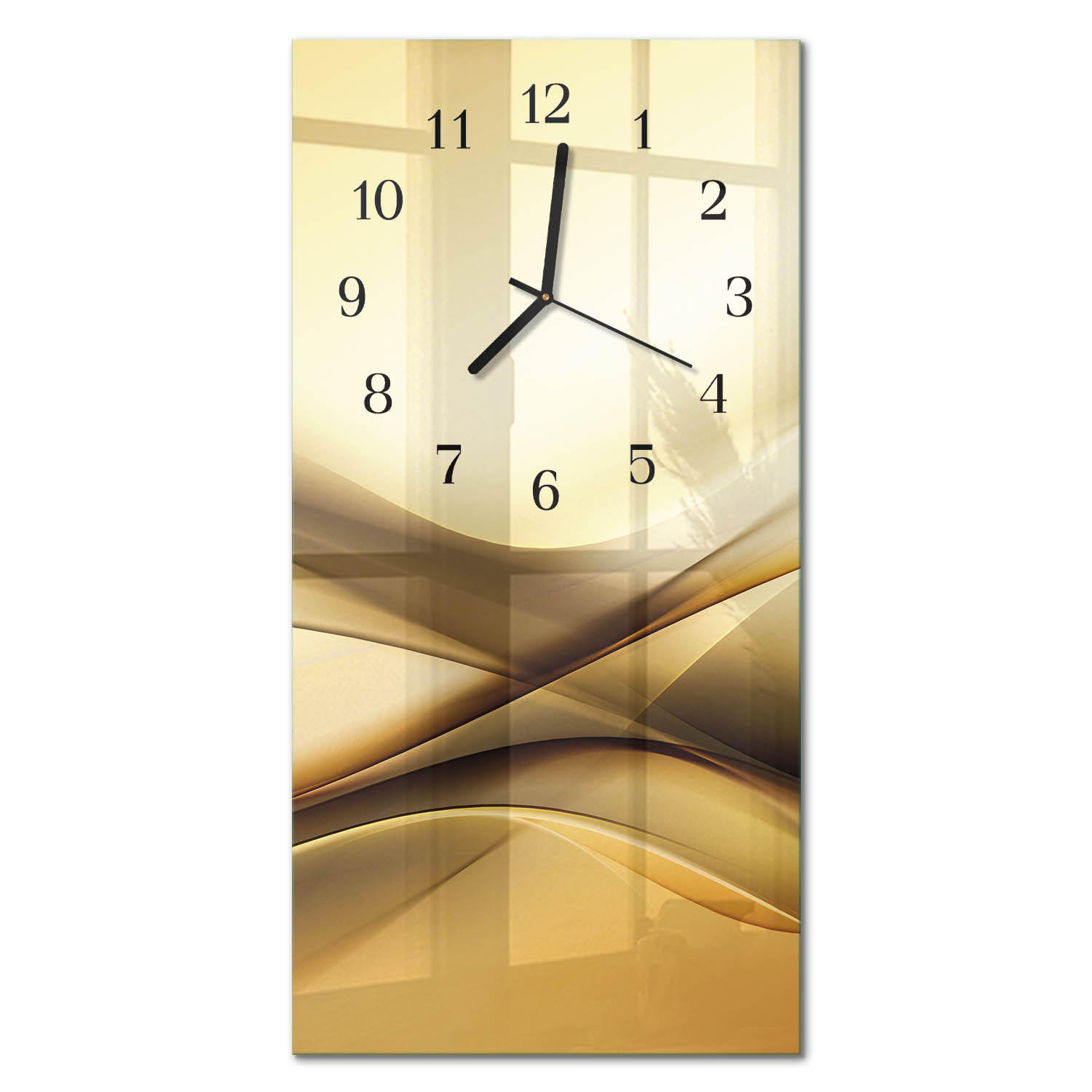 WANDUHR 60x30 cm - Mohnblumen - Beige, Glas (30/60/0.4cm) - TULUP