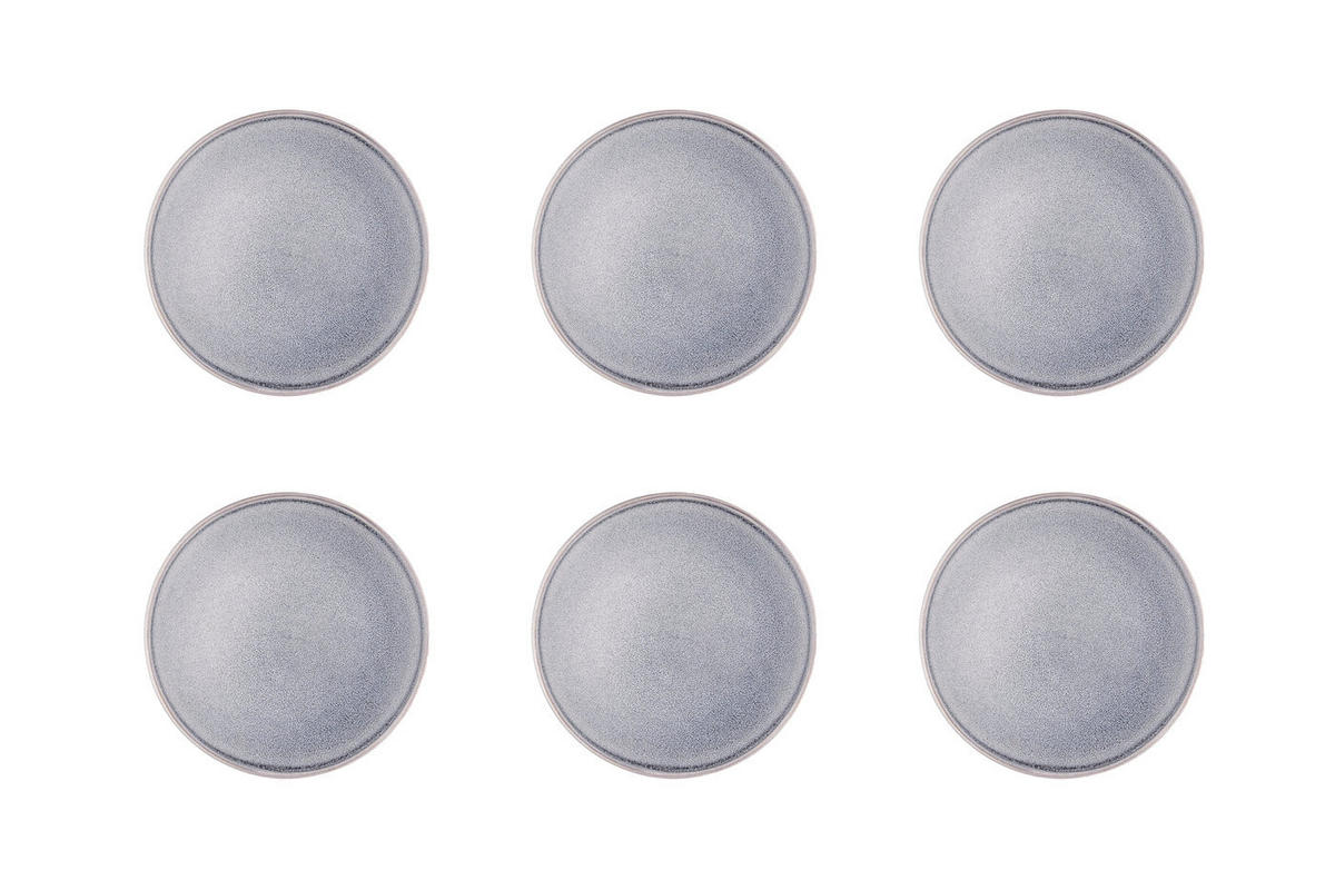 TELLER Stone Ø19cm - 6er-Set - Mondgrau - Grau, Keramik (19cm) - Björn