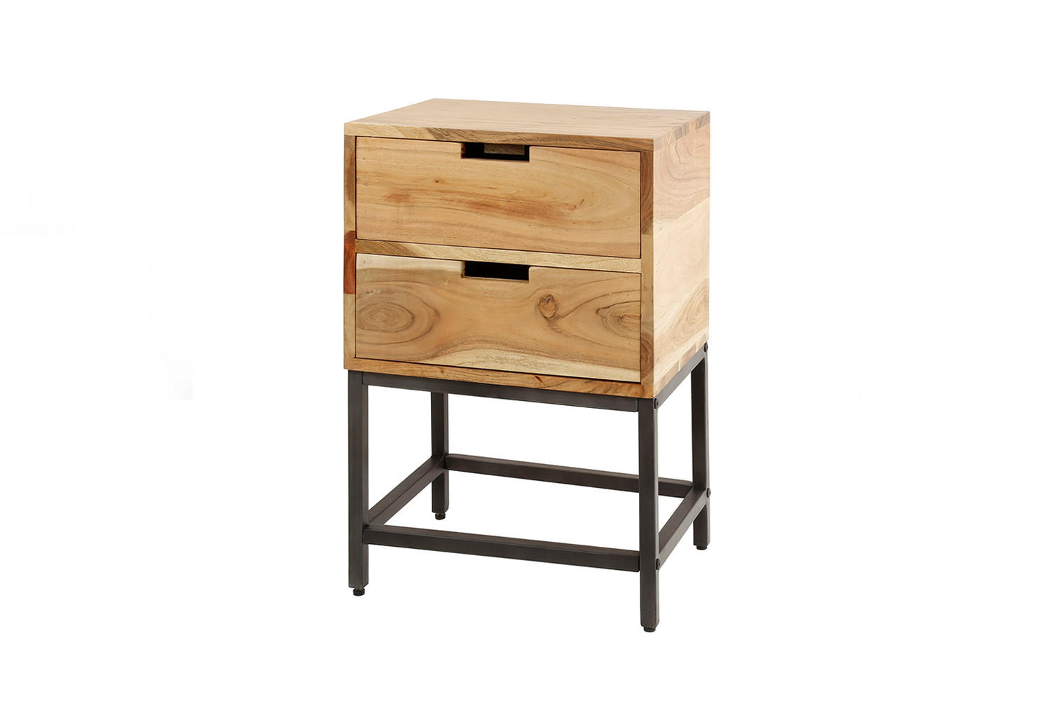 NACHTTISCH FATY Holz Akazie - Braun, Holz (40/60/30cm) - KAWOLA