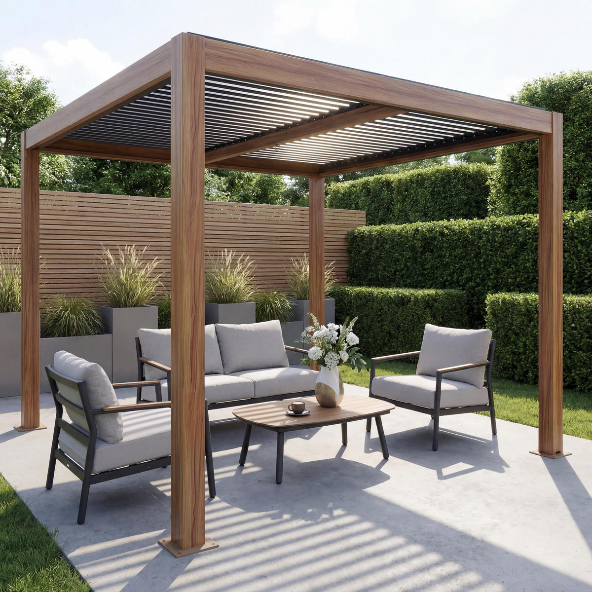 PERGOLA Braun - Braun, Metall (300/220/300cm) - MCW