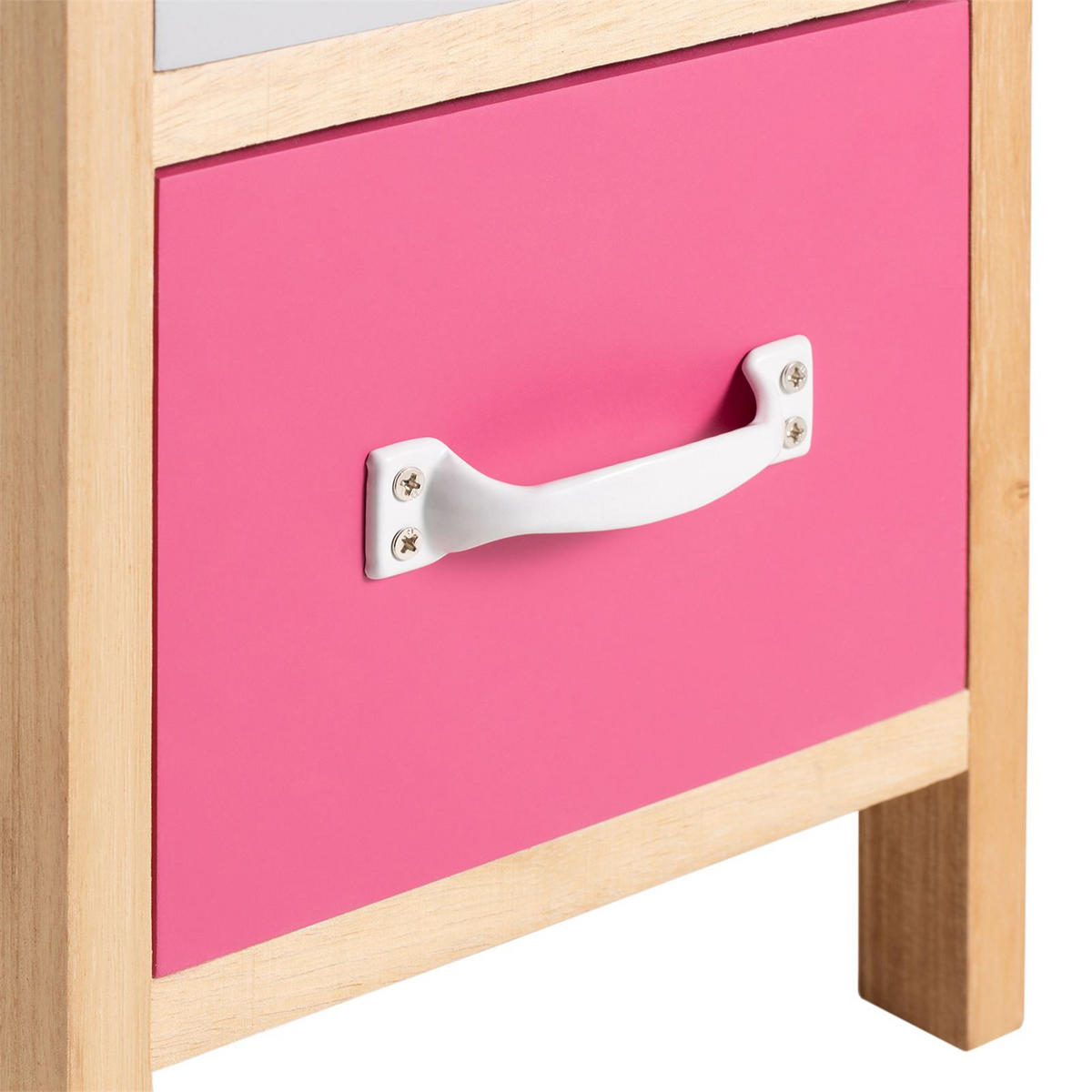 KOMMODE ESTA - Naturfarben/Rosa, Holzwerkstoff (25/42/25cm) - CARO-Möbel