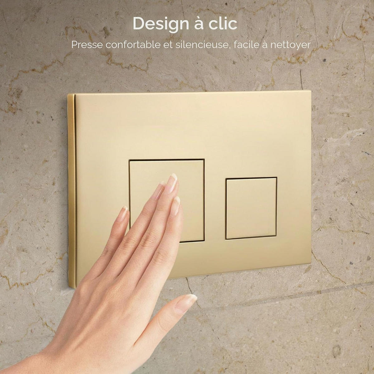 WC-SPÜLTASTE – Kompatibel mit Geberit Sigma 01, 20, 30 sowie UP300/320-Spülkästen – Gold glänzend - Platinfarben, Metall (30.8/5.5/15.5cm)