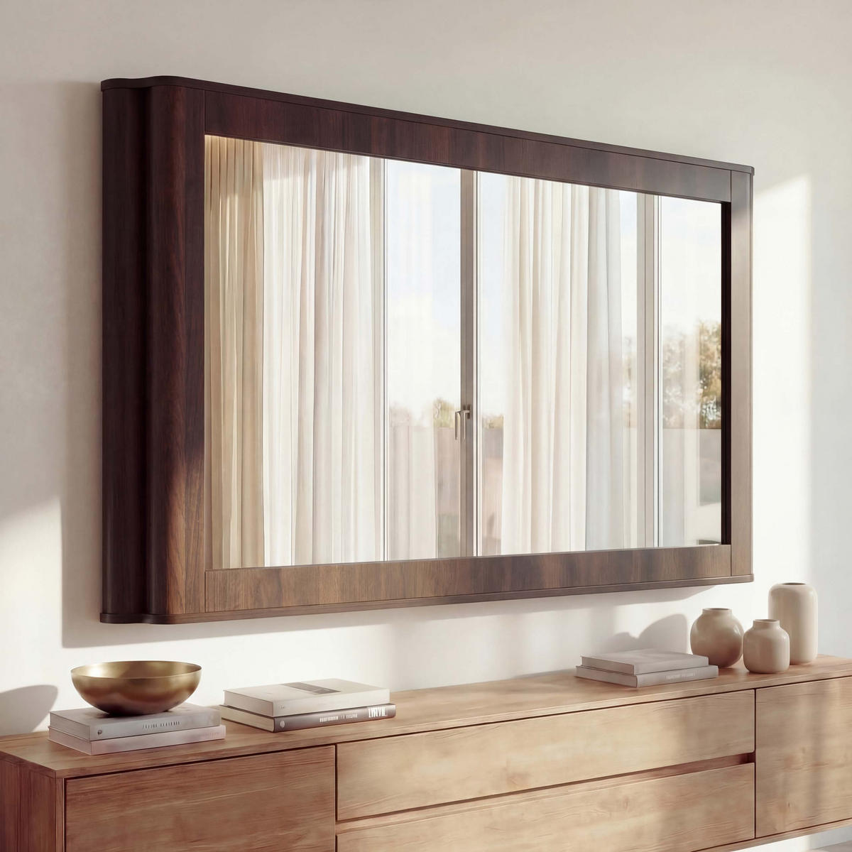 SPIEGEL Dunkelbraun - Dunkelbraun, Holz (120/80/10cm) - MCW
