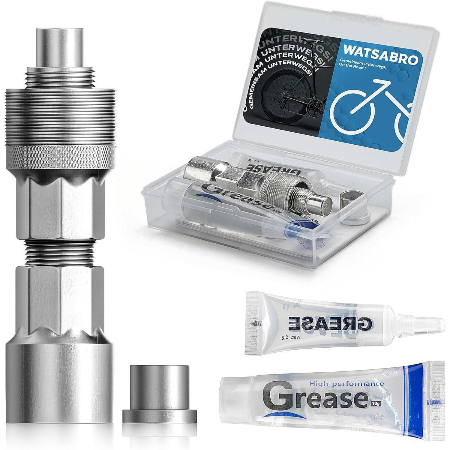 FAHRRAD Kurbelabzieher Set 14mm Universal Tretlager Werkzeug für E-Bikes und Fahrräder - Silberfarben, Metall (2/2/7.8cm)