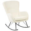 SCHAUKELSESSEL Bouclé Cremeweiß /Schwarz Anaset - Creme, Textil/Metall (74/99/99cm) - Beliani