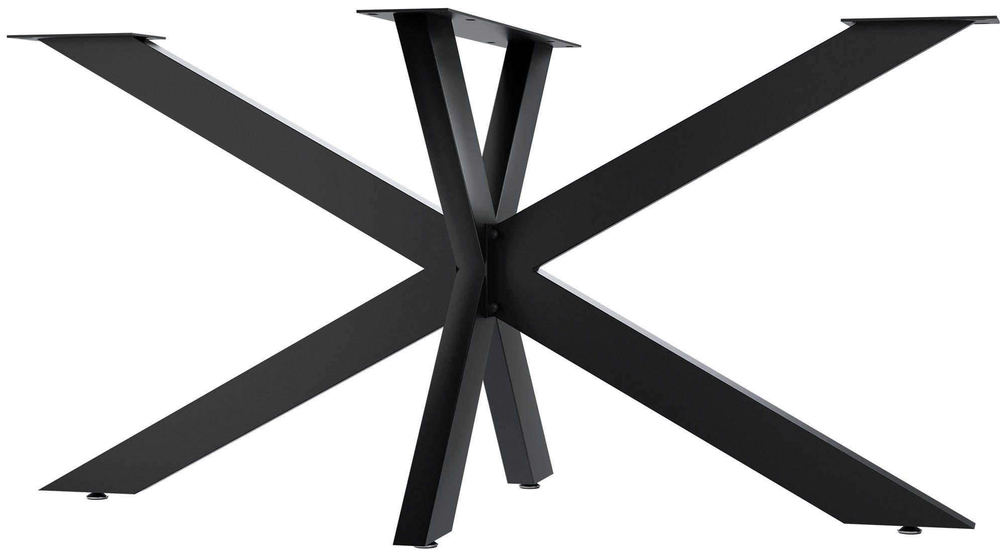 TISCHBEIN eckig 150/78/71 cm Metall schwarz - Schwarz, Metall (150/71/78cm) - CLP