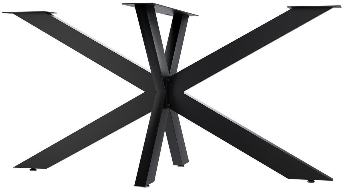 TISCHBEIN eckig 150/78/71 cm Metall schwarz - Schwarz, Metall (150/71/78cm) - CLP