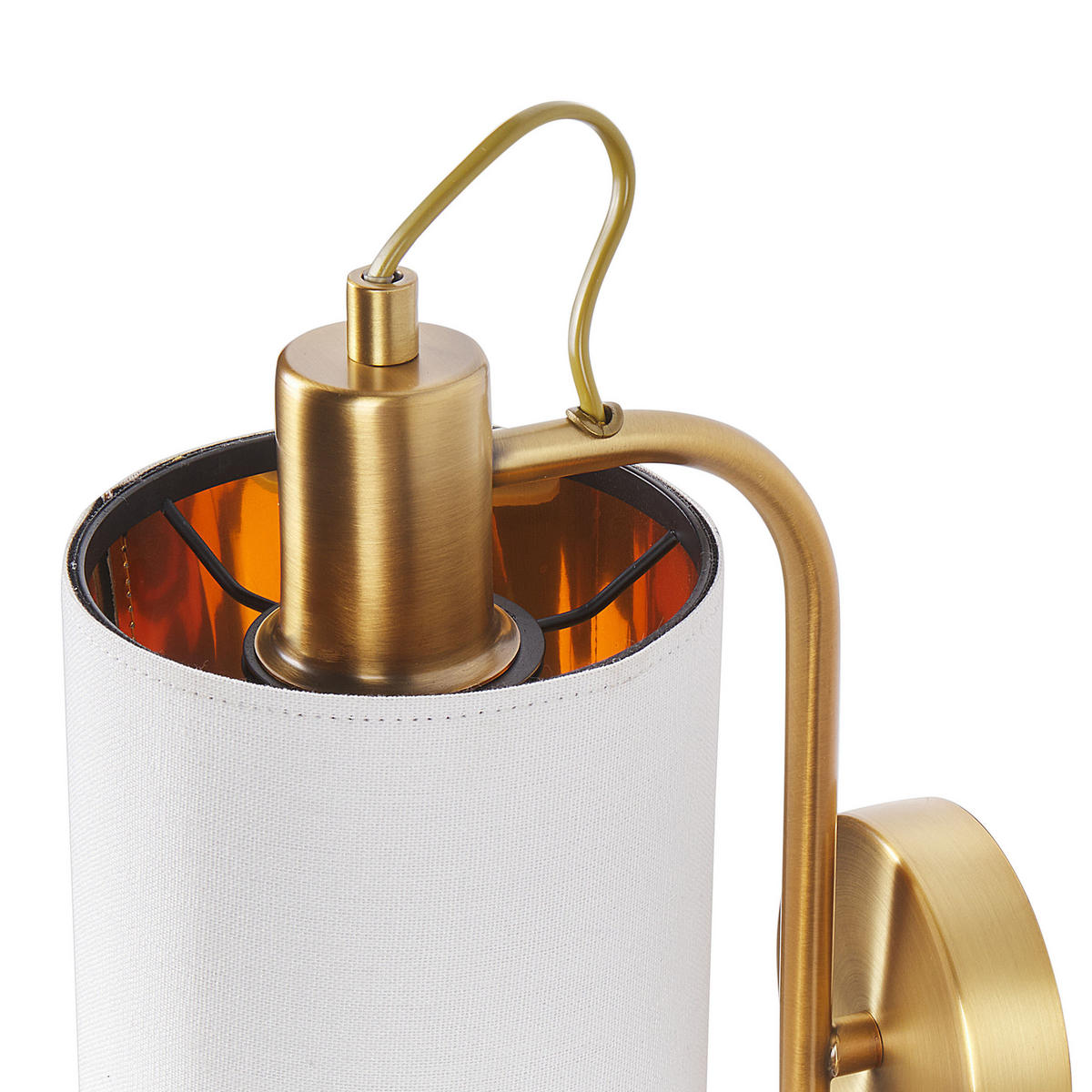 WANDLAMPE Kupfer/Weiß Liberia - Weiß/Kupferfarben, Metall (13/30/16cm) - Beliani
