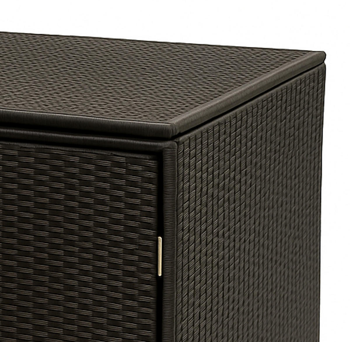 MÜLLTONNENBOX Belfast für 2 Tonnen bis 240L - Mülltonnenverkleidung aus Metall und Polyrattan mocca. BxTxH: 150x78x123 cm - Braun, Metall (150/123/78cm) - TPFGarden