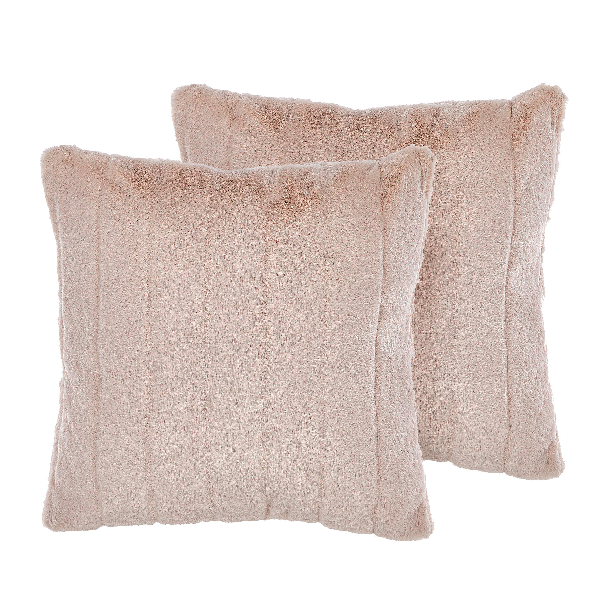 DEKOKISSEN 2er-Set Pastellrosa 45/45 cm Pumila - Pink, Textil (45/45cm) - Beliani