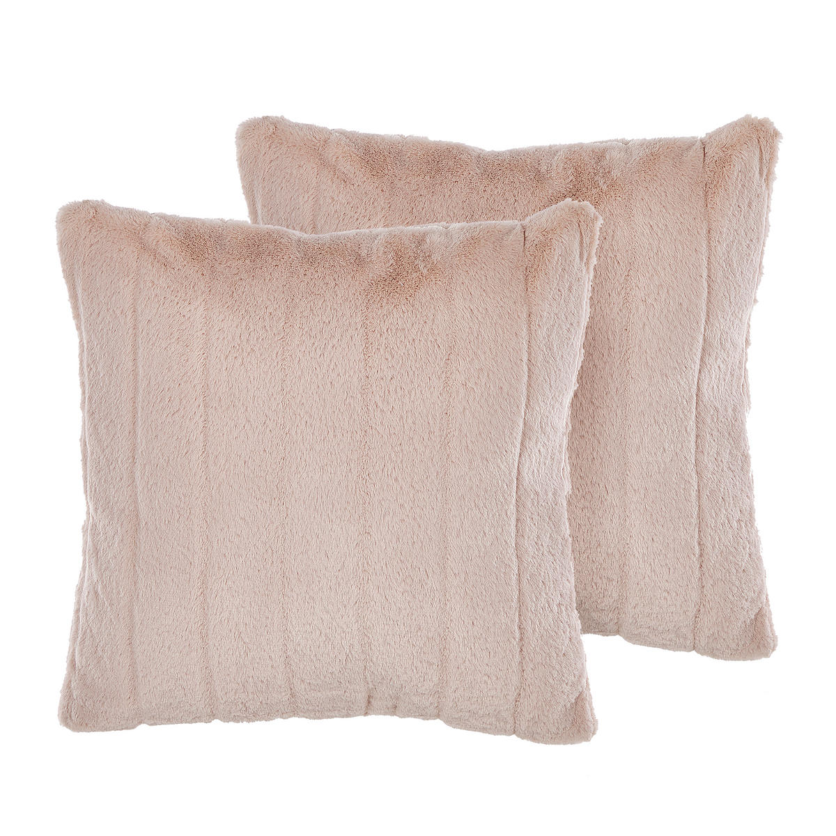 DEKOKISSEN 2er-Set Pastellrosa 45/45 cm Pumila - Pink, Textil (45/45cm) - Beliani