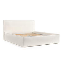 POLSTERBETT Lounge Creme 160/200 cm im Chenille-Stoff - Creme/Schwarz, Holz/Holzwerkstoff (160/200cm) - Maison de Reve