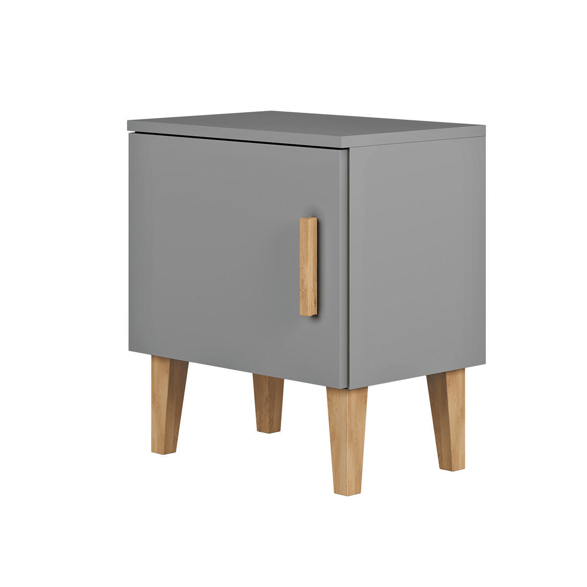 NACHTTISCH Kubi Grau - Grau, Holzwerkstoff (50/34/56cm) - Petits-meubles